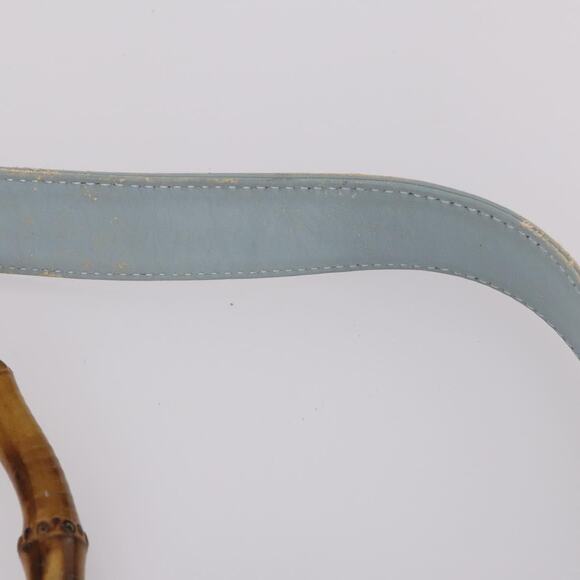 GUCCI Bamboo Hand Bag Suede Light Blue Gold 001 001 - Picture 8 of 12